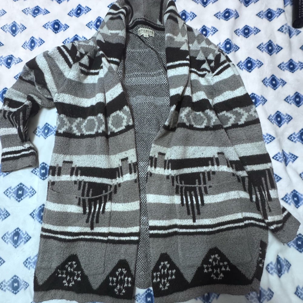 Cozy Striped Open-Front Sweater